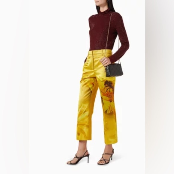 Tory Burch Printed Bee Satin Trouser - Picture 2 of 10